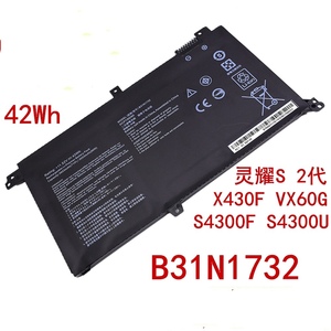 适用于ASUS华硕S4300U/UN S4300F/FN VX60G B31N1732笔记本电池