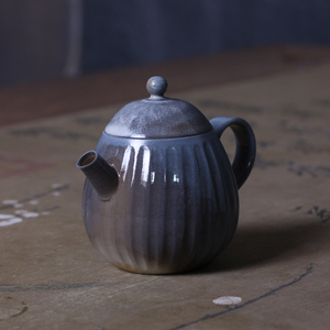 高白泥柴烧壶纯手工无釉裸烧单壶柴窑自然落灰中式复古风泡茶壶ml
