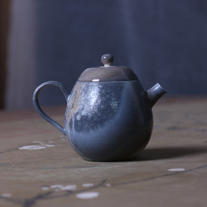 高白泥柴烧壶纯手工无釉裸烧单壶柴窑自然落灰中式复古风泡茶壶ml