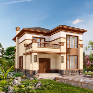 2129新中式农村二层别墅设计图纸自建房两间简单带阳台经济110平