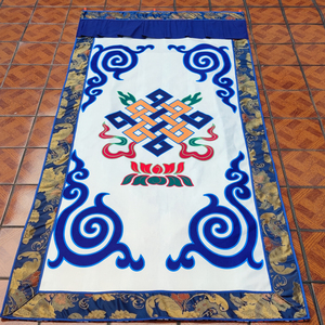 西藏门帘藏式客栈旅馆软装饰吉祥结印花布艺双层蒙古酒店用布帘