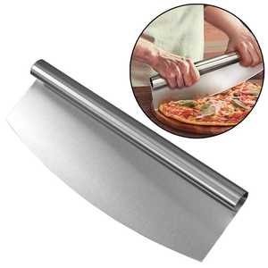 不锈钢披萨摇刀大比批萨切刀商用半圆滚刀半月披萨刀切牛轧糖