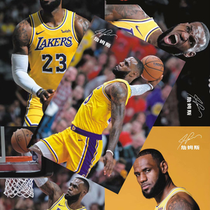 勒布朗詹姆斯nba篮球球星湖人队8张装大海报贴纸壁画墙贴壁纸墙纸