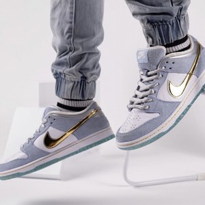 正品nike耐克sean cliver x nike sb dunk low白蓝金冰dc9936-100