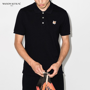 法国代购maison kitsune/小狐狸polo衫刺绣狐狸头短袖男女同款