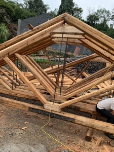 人字架厂房木结构农村屋顶设计凉亭长廊木屋别墅