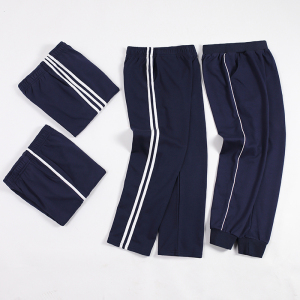 527人付款淘宝小学生校服裤子两道杠薄款灰色白边长裤温州小学女童