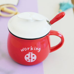 创意zakka简约早餐牛奶杯彩色大肚陶瓷喝水杯马克杯logo定制