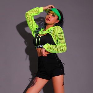 爵士舞服装女jazz上衣练功服短裤爵士舞蹈服韩舞女团ds演出服套装