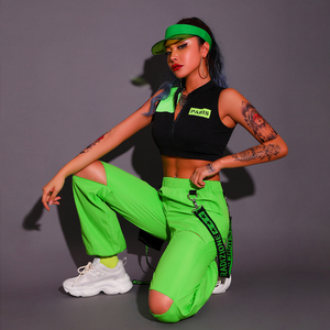 嘻哈街舞演出服女套装性感韩舞打歌服女团舞蹈服jazz爵士舞服装