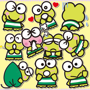 可洛比keroppi青蛙周边行箱贴纸笔记本吉他行李箱贴画防水贴ins女
