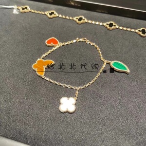 日本代购 vca梵克雅宝四花幸运手链 18k金