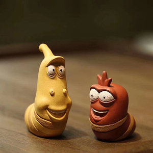 【爆笑虫子】精品茶宠原矿段泥清水泥全手工制作紫砂摆件茶玩把件