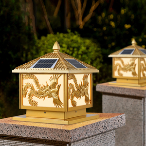 太阳能围墙柱头灯户外防水门柱灯围墙别墅花园庭院门墩灯家用超亮