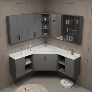 三角浴室柜实心铝合金转角柜卫生间洗漱台池洗手洗脸盆柜组合定制