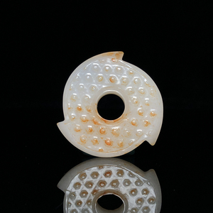 古玉老玉古董收藏明清玉器古玩和田玉战汉高古玉乳钉纹璇玑玉佩