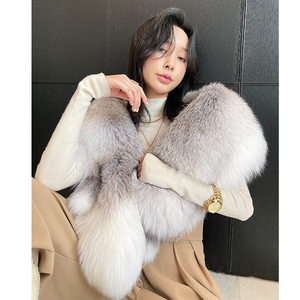 新款狐狸毛披肩十字狐皮草披肩围巾新娘结婚整张狐裘皮斗篷毛毛