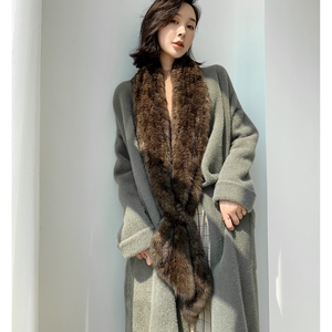 4a紫貂围巾貂毛编织水貂毛皮草围巾女冬季貂皮毛毛围巾皮毛围巾