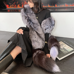 新款狐狸毛披肩银狐毛绒皮草披肩围巾新娘结婚整张狐裘皮斗篷毛毛