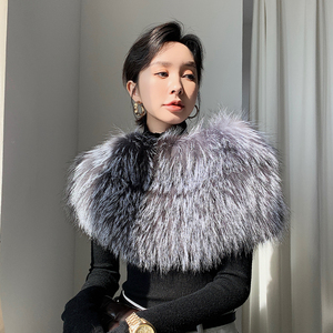 真皮草披肩狐狸毛