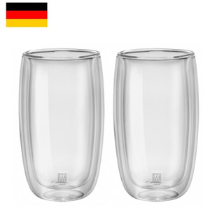 德国双立人耐热高硼硅玻璃杯水杯啤酒杯双层花式咖啡杯茶杯2件套