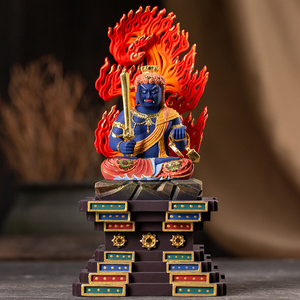 修明堂结缘唐密东密愤怒不动明王木雕彩绘佛像装饰品家居礼品摆件