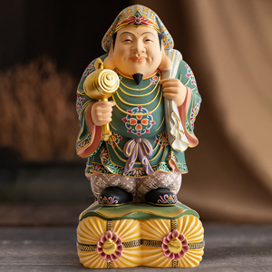 修明堂收藏款香樟木东密大黑天财神密宗摩诃迦罗佛像公司家居摆件