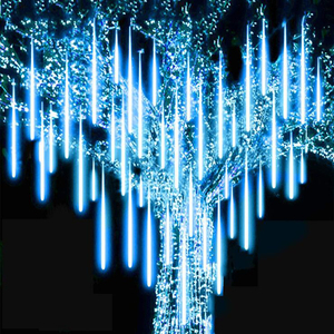 led流星雨灯贴片高亮防水彩色树挂灯串庭院酒吧圣诞节日装饰灯管