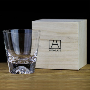 限定江户硝子日本威士忌酒杯 水晶玻璃日式富士山杯冰山杯ins彩盒