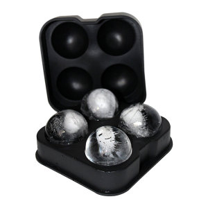 新品威士忌冰模四联冰球模具制作威士忌水割免凿冰冰格圆冰块模型