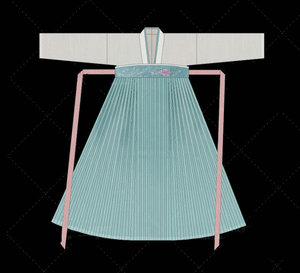 潮汐小铺纸样服装裁剪样板汉服齐胸上襦二片式齐胸襦裙图纸x446