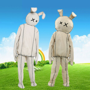 儿童动物演出服小白兔衣服卡通连体衣成人邦尼兔子万圣节人偶服装