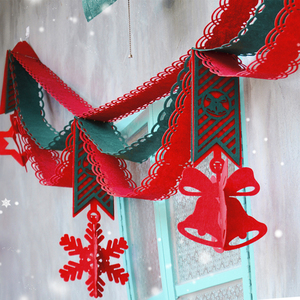 圣诞节装饰品波浪旗拉花吊旗立体圣诞树挂饰商场节日场景布置用品