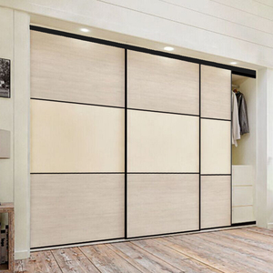 板式整体滑门简约现代趟门衣柜