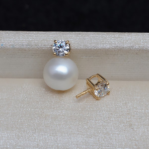 au750金大款王妃吊坠头18k挂坠女项坠珍珠扣头diy配件半成品5884