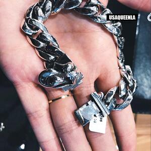 【代购】美国正品chrome hearts克罗心 滚石舌头粗款银饰限量手链