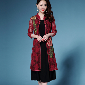 五一结婚礼妈妈装礼服婚宴高贵大码两件套装连衣裙中年婚庆喜婆婆