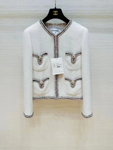 chanel香奈儿 小香风外套女白色亮片气质上衣价格0636500