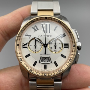 5新]卡地亚山度士系列18k黄金钢自动机械手表男表w20072x7正品0人付款