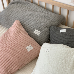 韩国全棉60支手工绗缝枕套荞麦壳枕头助眠40x60纯棉砂洗含芯一只