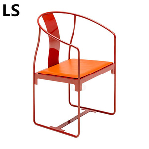 现代新中式太师椅皮艺圈椅北欧休闲椅意式极简围椅金属沙发椅子