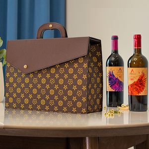 红酒包装礼盒空盒手提袋双支装礼品盒葡萄酒手拎袋可装各种瓶型