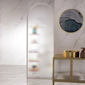 长虹水纹玻璃隔断拱形半圆屏风入户客厅卧室卫生间简约现代玄关