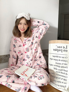 官网在售RMB468 大气春冬全棉长袖睡衣女磨毛居家服套装 节日系列