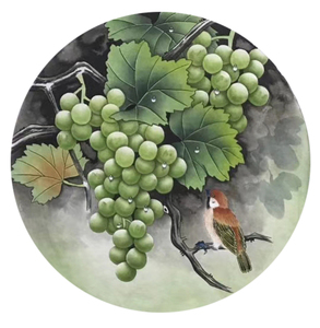 字画拍卖纯手绘三尺斗方工笔小品花鸟葡萄画餐厅玄关装饰硕果累累