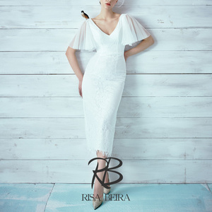 RISA设计师原创《早寒》蕾丝肩袖简约人气新娘旅拍日常轻婚纱礼服