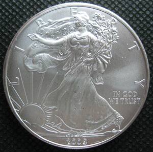 2009年美国1元普制纪念投资纯银1盎司银币 行走女神