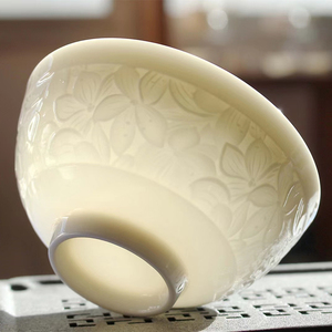 000人付款淘宝德化白瓷餐具家用米饭碗汤碗5寸(5个装)上品高岭土 高温