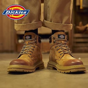 Dickies马丁靴男款高帮冬季加绒男鞋复古工装靴子防滑户外登山鞋