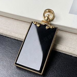 【客订欣赏】墨翠方牌无事牌吊坠镶嵌起货欣赏 佳佳翡翠 揭阳